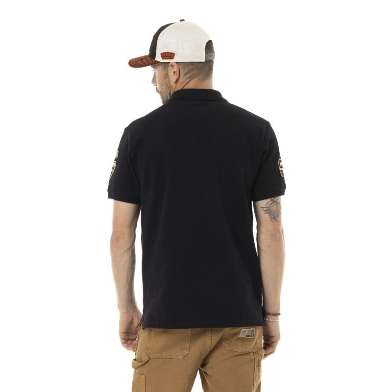 Polo Noir coupe Régular Col boutonné ENGINE | homme - Vondutch | Von Dutch
