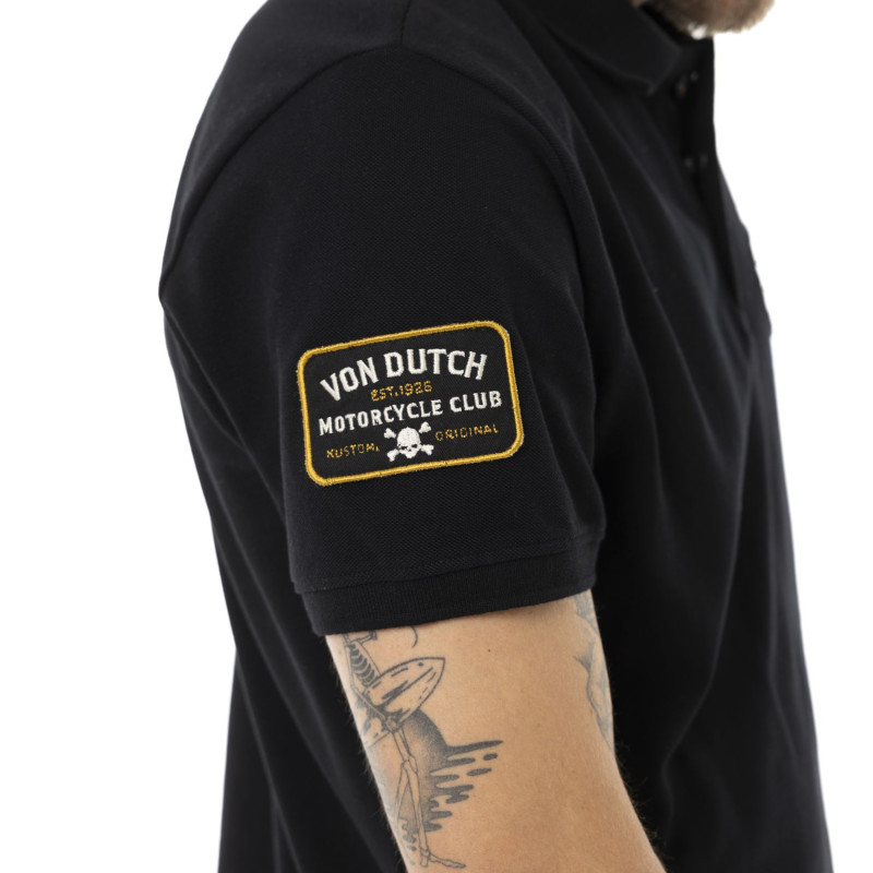 Polo Noir coupe Régular Col boutonné ENGINE | homme - Vondutch | Von Dutch