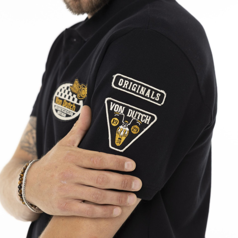 Polo Noir coupe Régular Col boutonné ENGINE | homme - Vondutch | Von Dutch