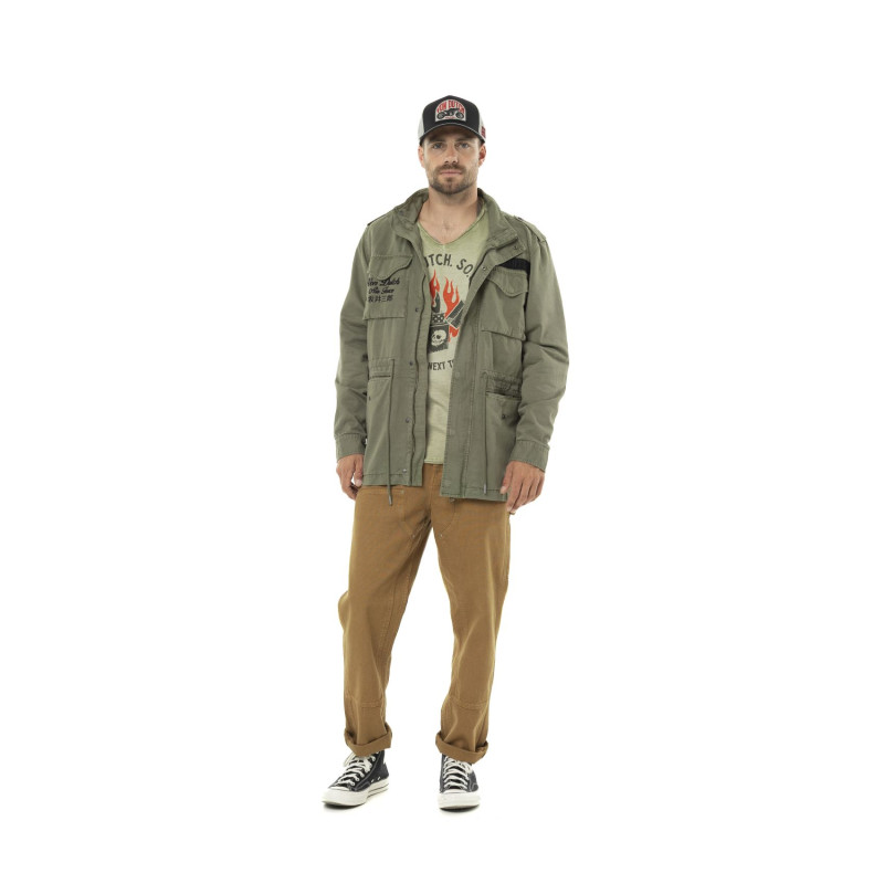 Veste militaire homme en coton avec patch Field