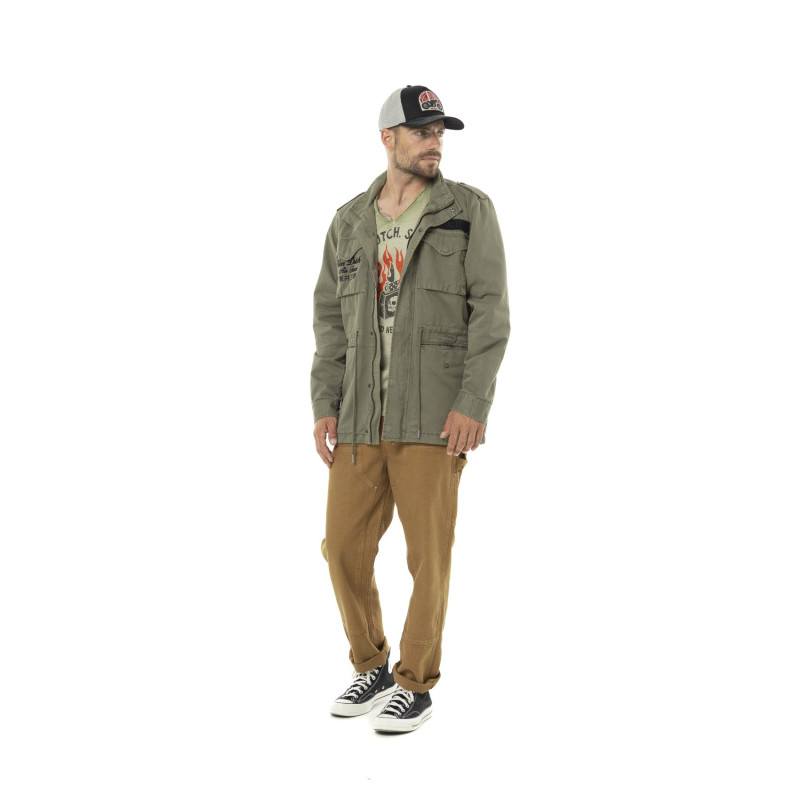 Veste militaire homme en coton avec patch Field