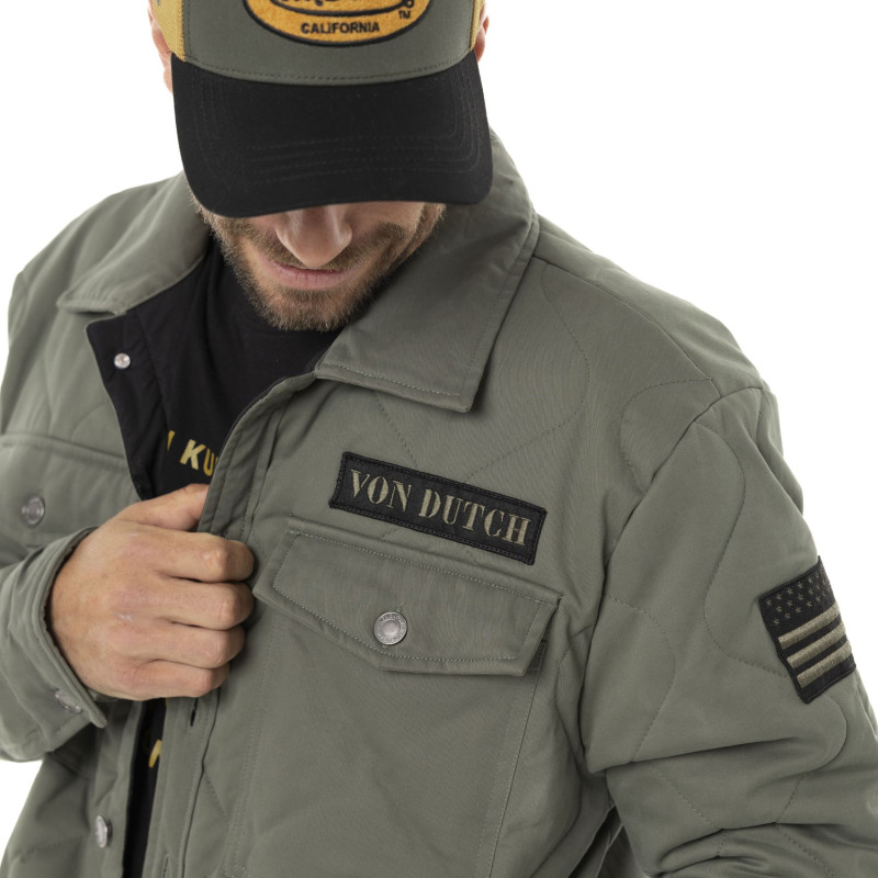 Veste militaire homme en coton avec surpiqûres et patchs Harper