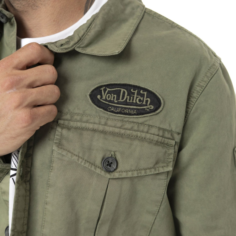 Sur Chemise homme en sergé de coton avec Patchs Cain
