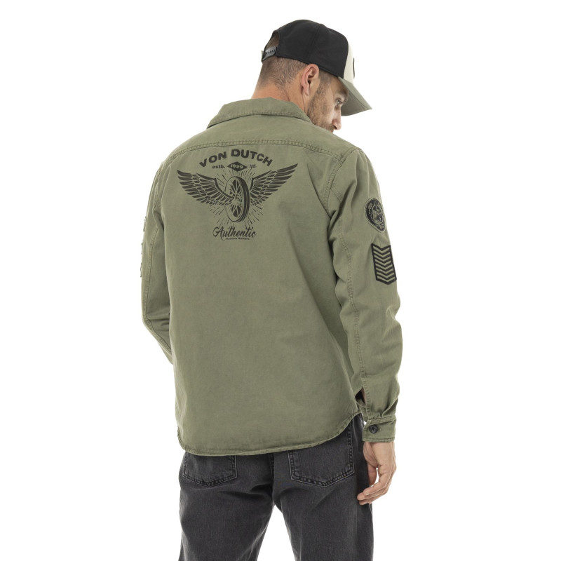 Sur Chemise homme en sergé de coton avec Patchs Cain