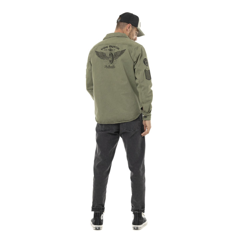 Sur Chemise homme en sergé de coton avec Patchs Cain