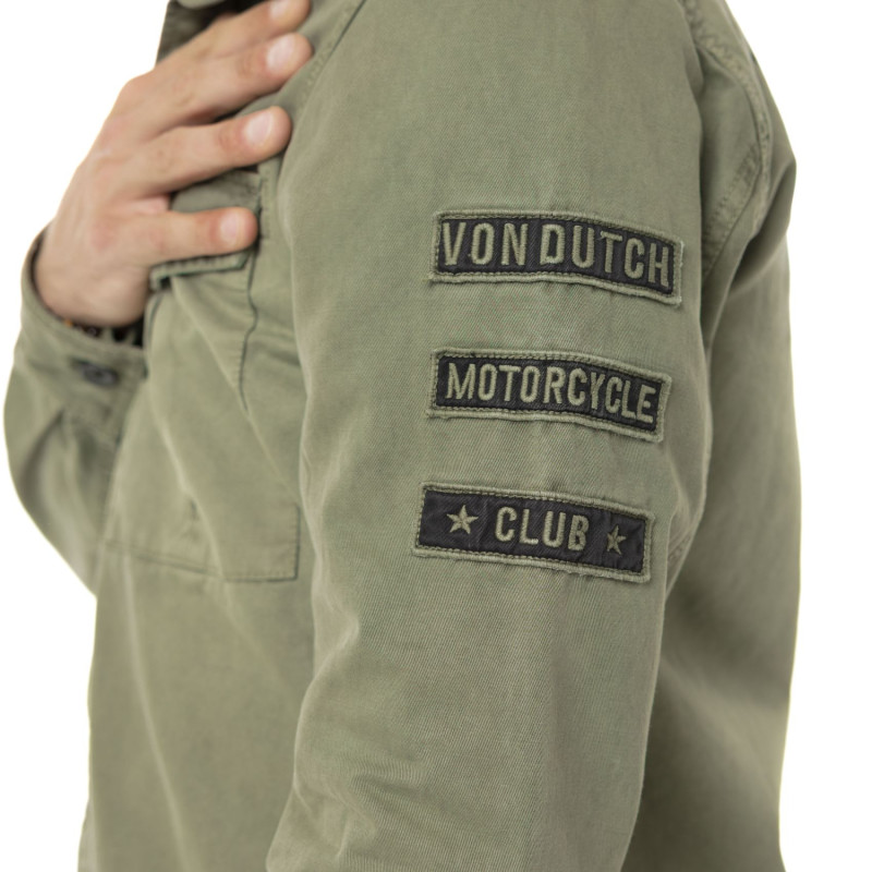 Sur Chemise homme en sergé de coton avec Patchs Cain