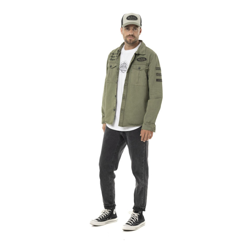Sur Chemise homme en sergé de coton avec Patchs Cain