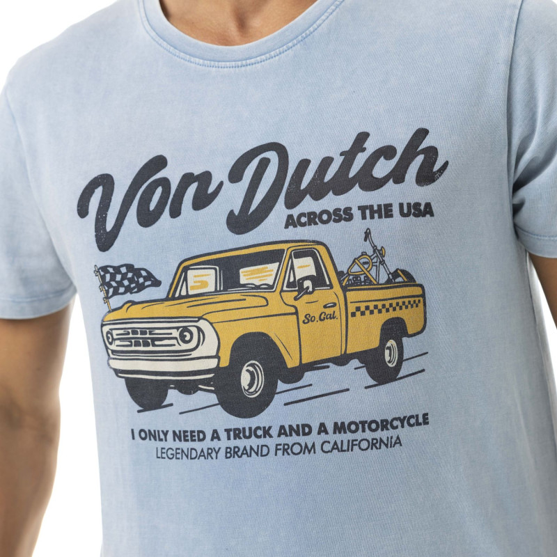 Tee Shirt Bleu coupe Régular Col rond TRUCK | Homme - Vondutch | Von Dutch