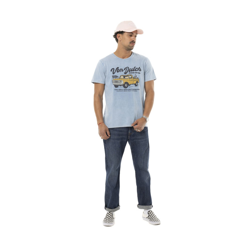 Tee Shirt Bleu coupe Régular Col rond TRUCK | Homme - Vondutch | Von Dutch