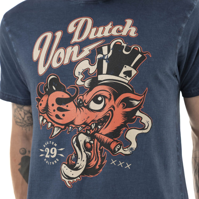 Tee Shirt Bleu coupe Régular Col rond WOO | Homme - Vondutch | Von Dutch