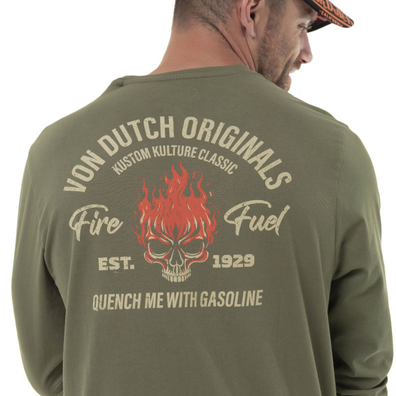 T-shirt homme manches longues en jersey 180gr print devant&dos Gaso