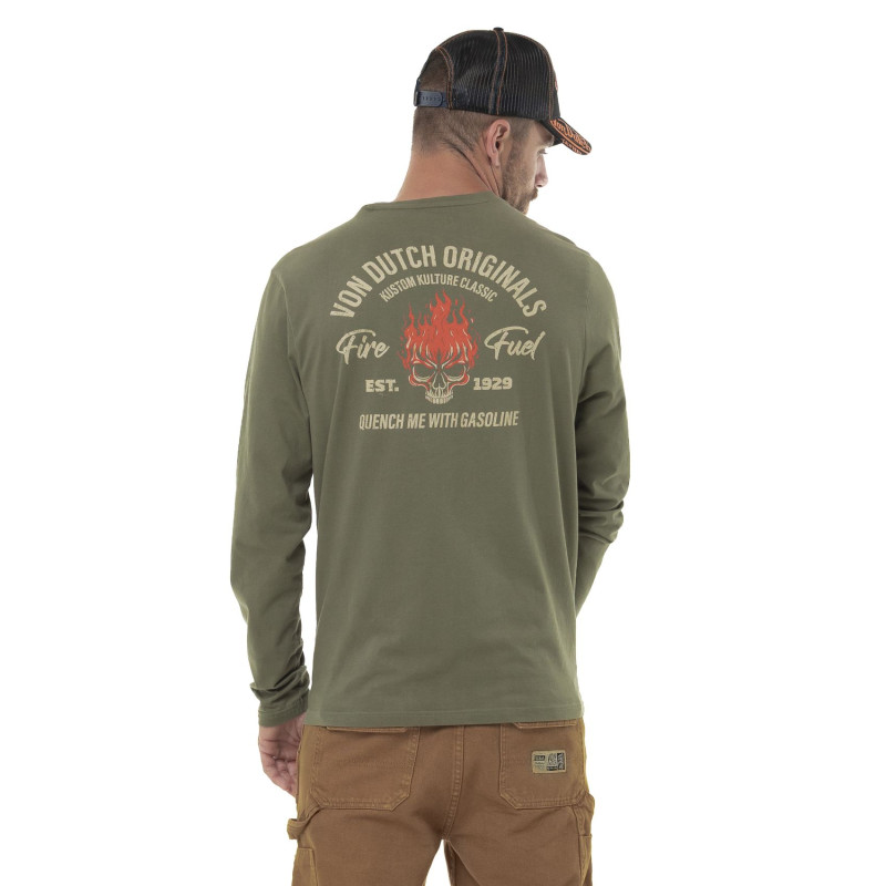 T-shirt homme manches longues en jersey 180gr print devant&dos Gaso