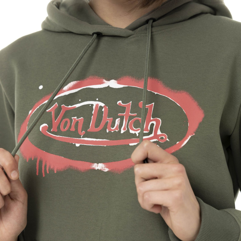 Sweat à capuche coupe Oversize Kaki LOGO | Femme - Vondutch