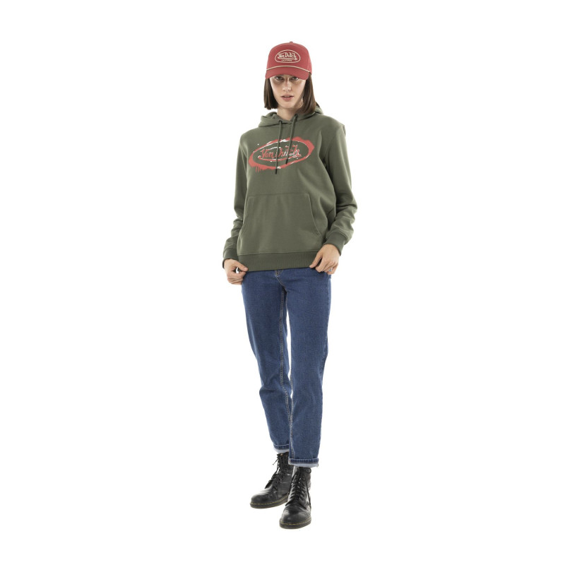 Sweat à capuche coupe Oversize Kaki LOGO | Femme - Vondutch | Von Dutch