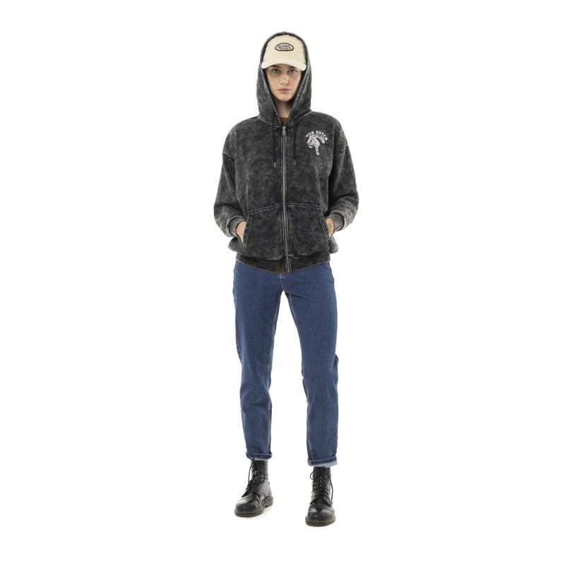 Sweat zippé femme relax fit à capuche avec print Beast