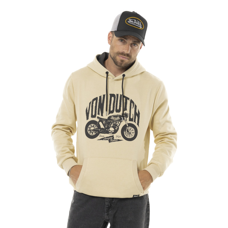 Sweat à capuche Cordon de serrage Beige SPIRIT | Homme - Vondutch | Von Dutch