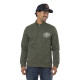 Sweat homme col montant en molleton avec print devant & dos