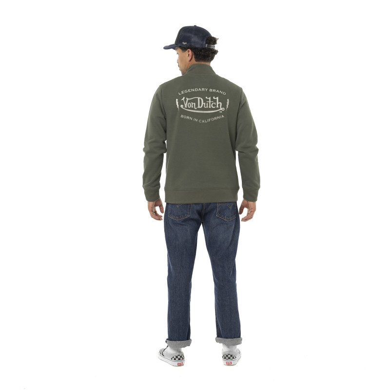 Sweat homme col montant en molleton avec print devant & dos