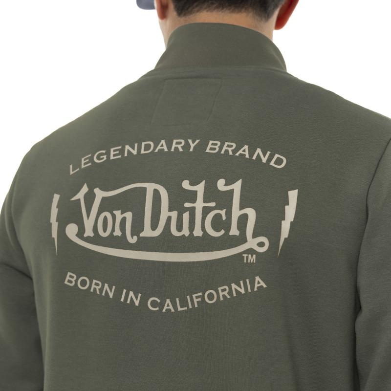 Sweat homme col montant en molleton avec print devant & dos