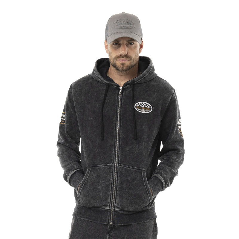 Sweat à capuche Zippé Gris SOUL | Homme - Vondutch | Von Dutch