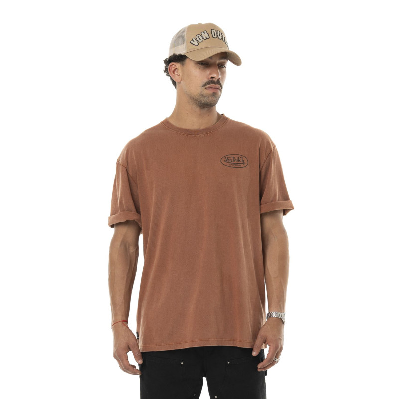 T-shirt homme relax fit en jersey acid wash print devant et dos Flash