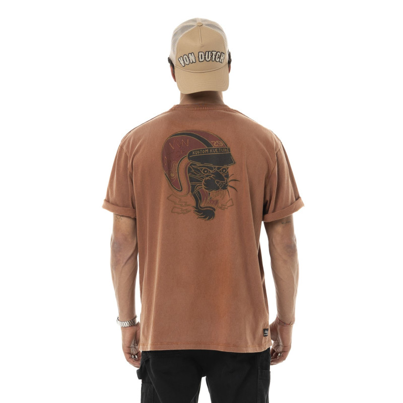 Tee Shirt Marron coupe Relaxed fit Col rond FLASH | Homme - Vondutch | Von Dutch