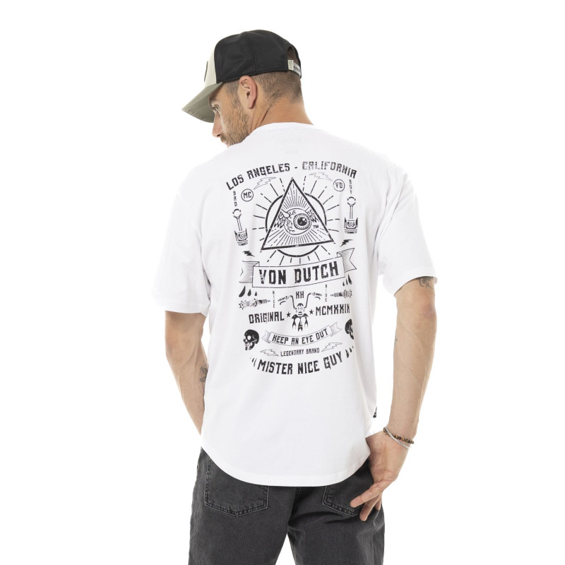 Tee Shirt Blanc coupe Oversize Col rond PROVID | Homme - Vondutch | Von Dutch