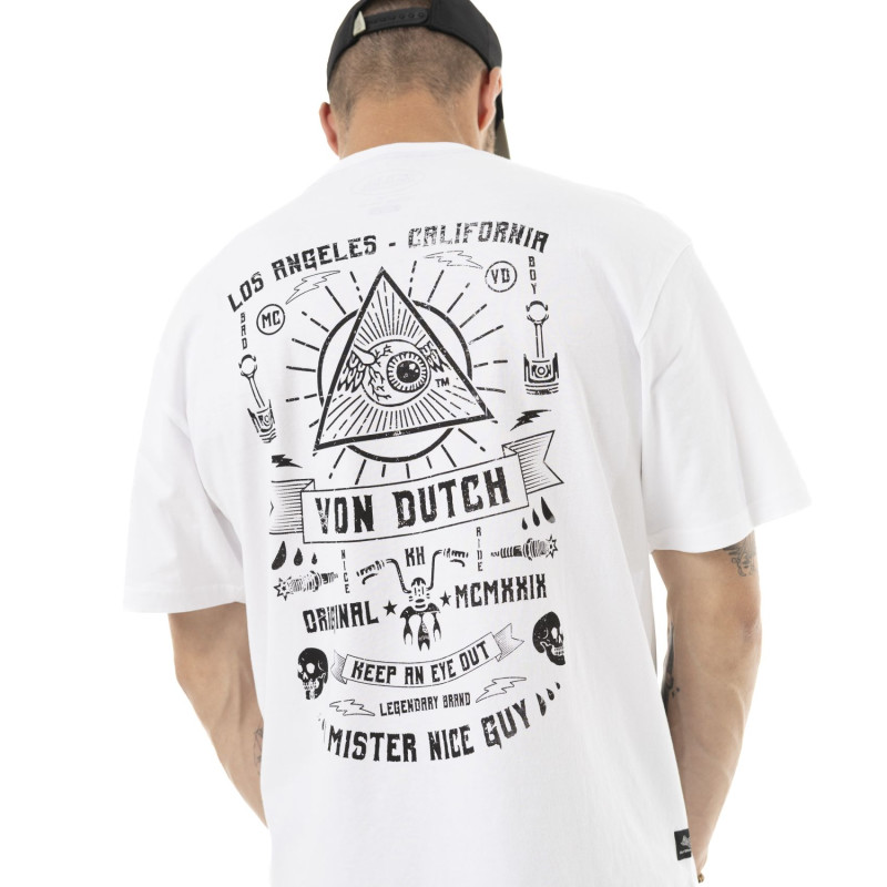 Tee Shirt Blanc coupe Oversize Col rond PROVID | Homme - Vondutch | Von Dutch