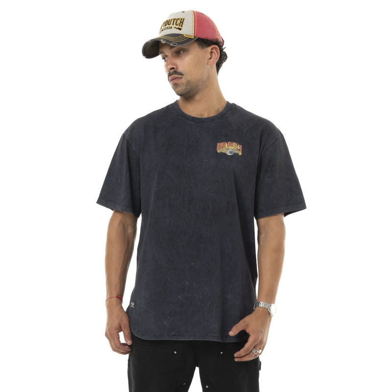 T-shirt homme comfort fit en jersey acid wash print devant&dos Reaper