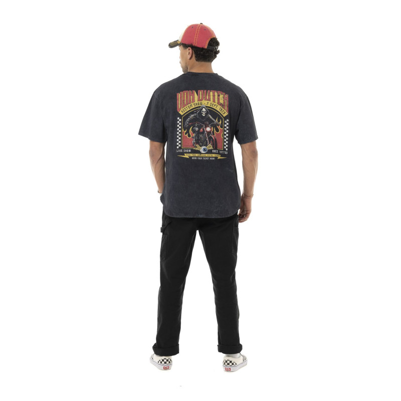 Tee Shirt Gris coupe Oversize Col rond effet Délavé REAPER | Homme - Vondutch | Von Dutch