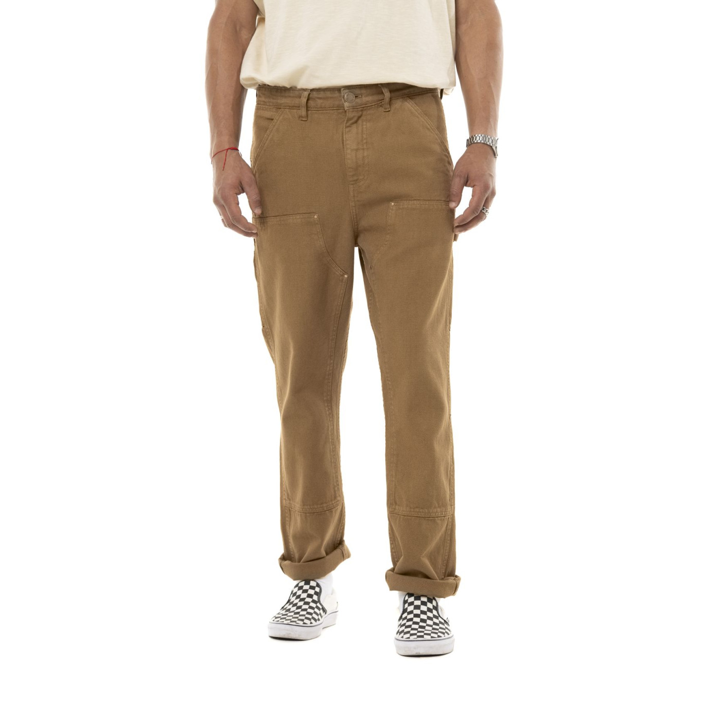 Pantalon en Coton coupe Droit Marron WORK | Homme - Vondutch | Von Dutch