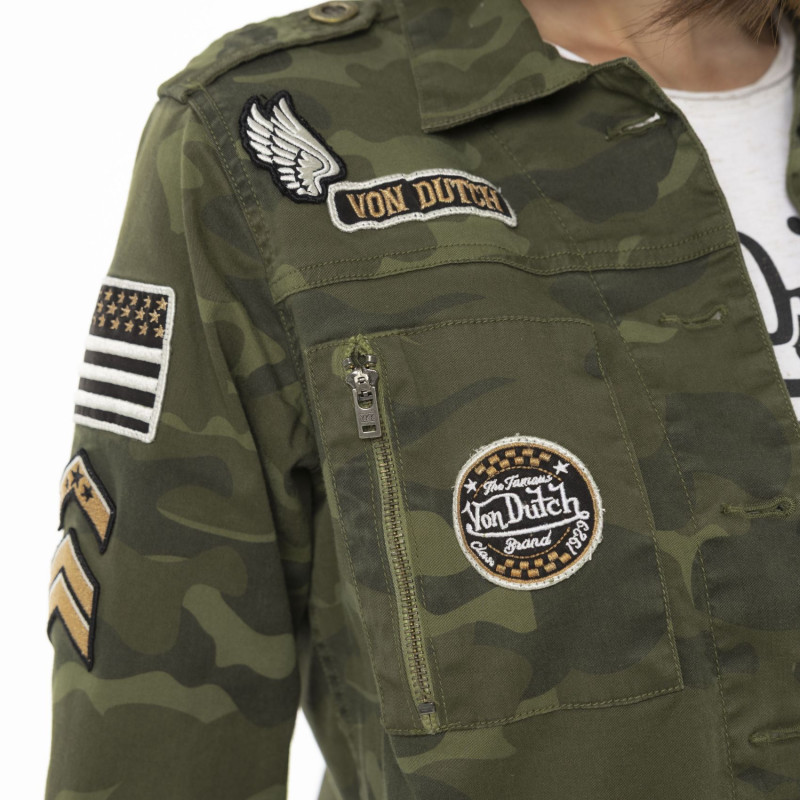 Veste Militaire Mi saison Camouflage Kaki KAMO | Femme - Vondutch | Von Dutch