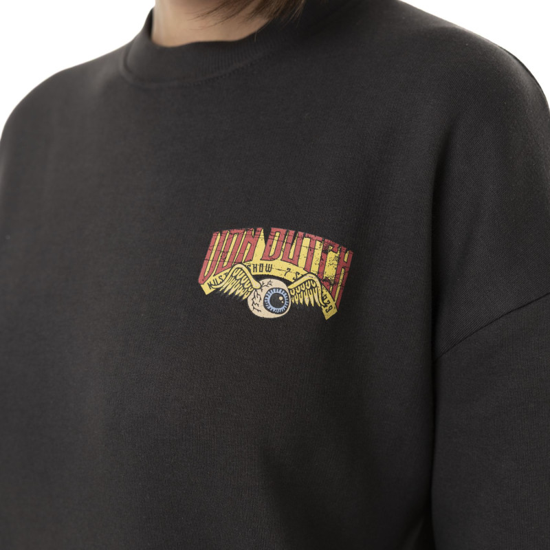 Robe sweat femme manches longues avec print dos et zip sur côté