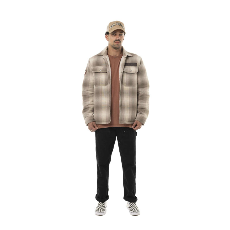 Sur Chemise homme en flanelle à carreaux doublée sherpa Heaven
