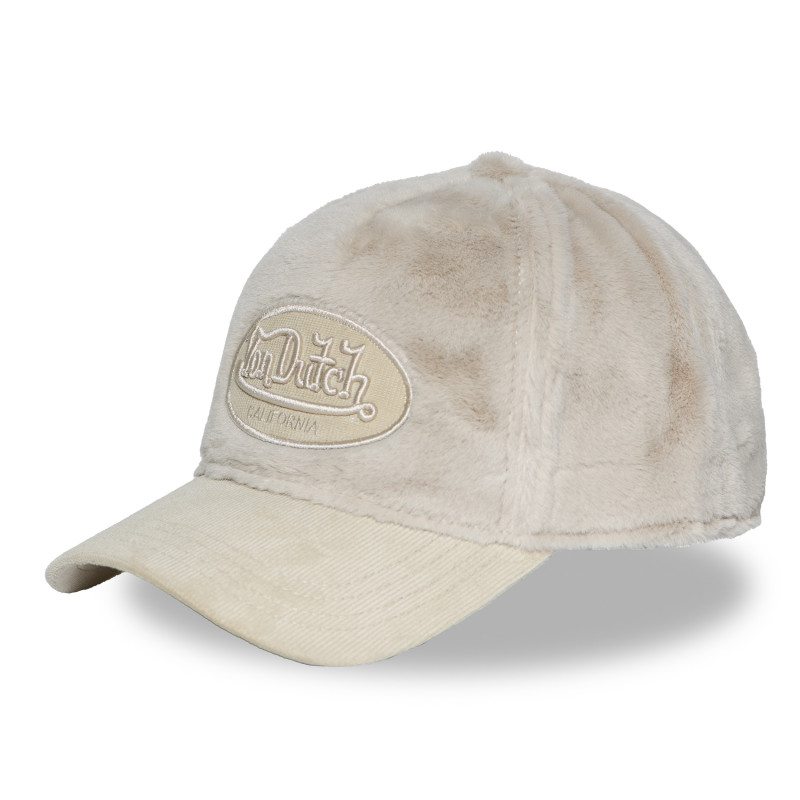Casquette Vondutch Blanche Baseball Snapback en Fausse fourrure PILE | Von Dutch
