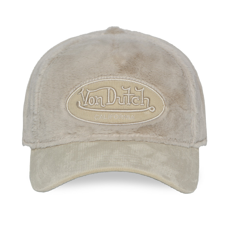 Casquette Vondutch Blanche Baseball Snapback en Fausse fourrure PILE | Von Dutch