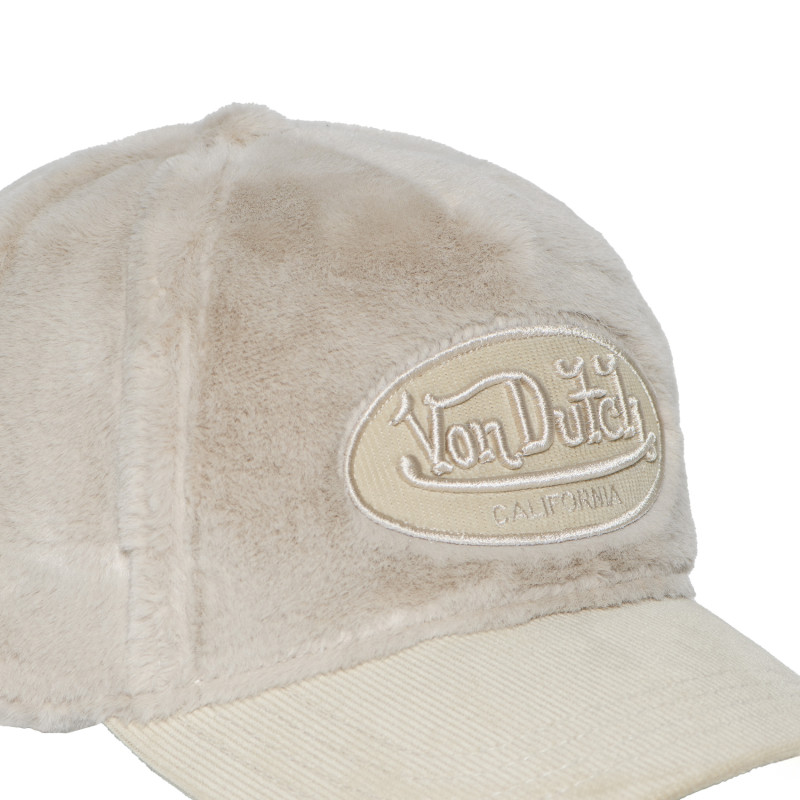 Casquette Vondutch Blanche Baseball Snapback en Fausse fourrure PILE | Von Dutch