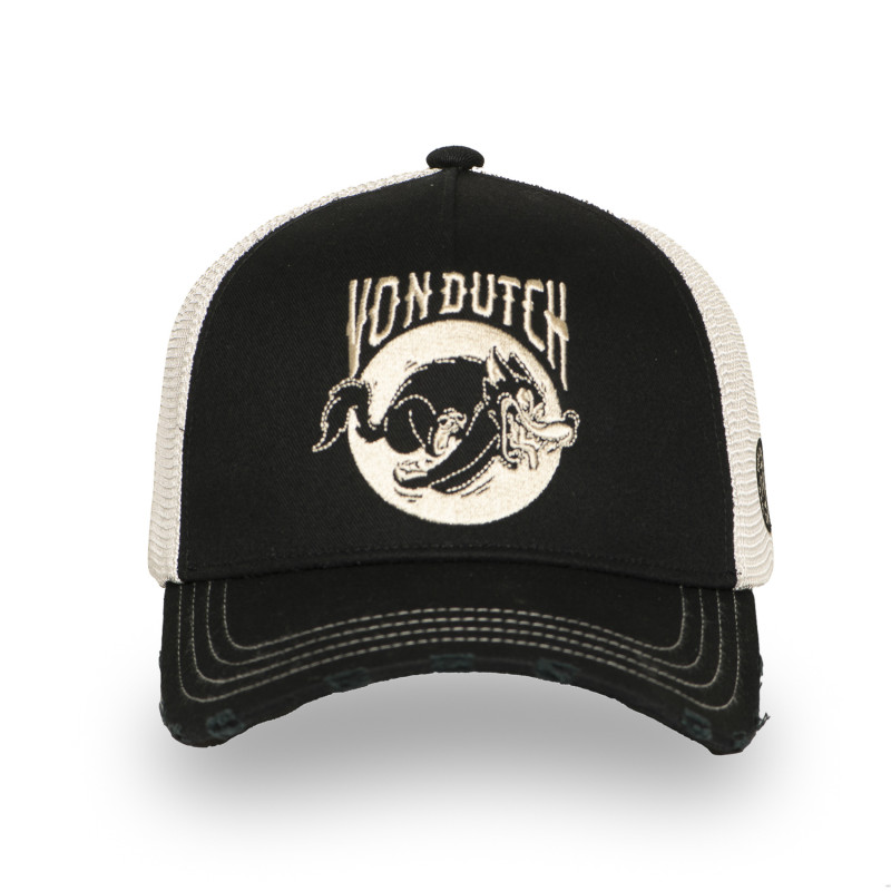 Casquette Enfant Vondutch Noire Trucker Snapback effet Usé WILD