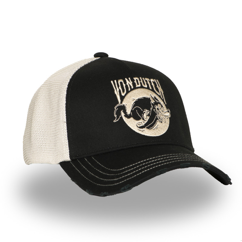 Casquette Enfant Vondutch Noire Trucker Snapback effet Usé WILD | Von Dutch