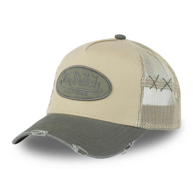Casquette Enfant Vondutch Beige Trucker Snapback effet Usé USED | Von Dutch
