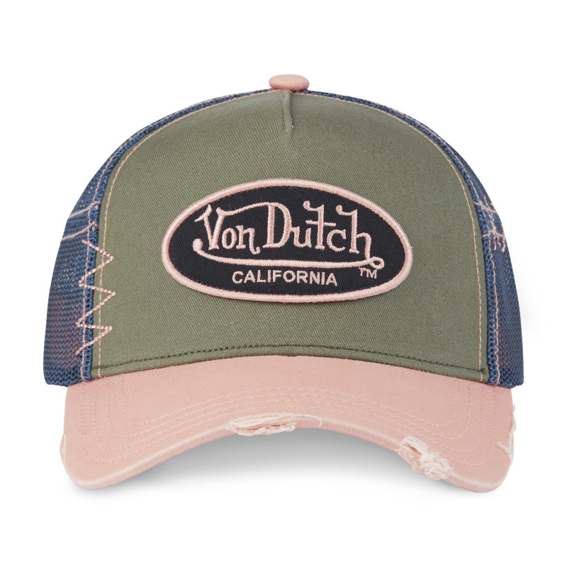Casquette Enfant Vondutch Kaki Trucker Snapback effet Usé USED | Von Dutch
