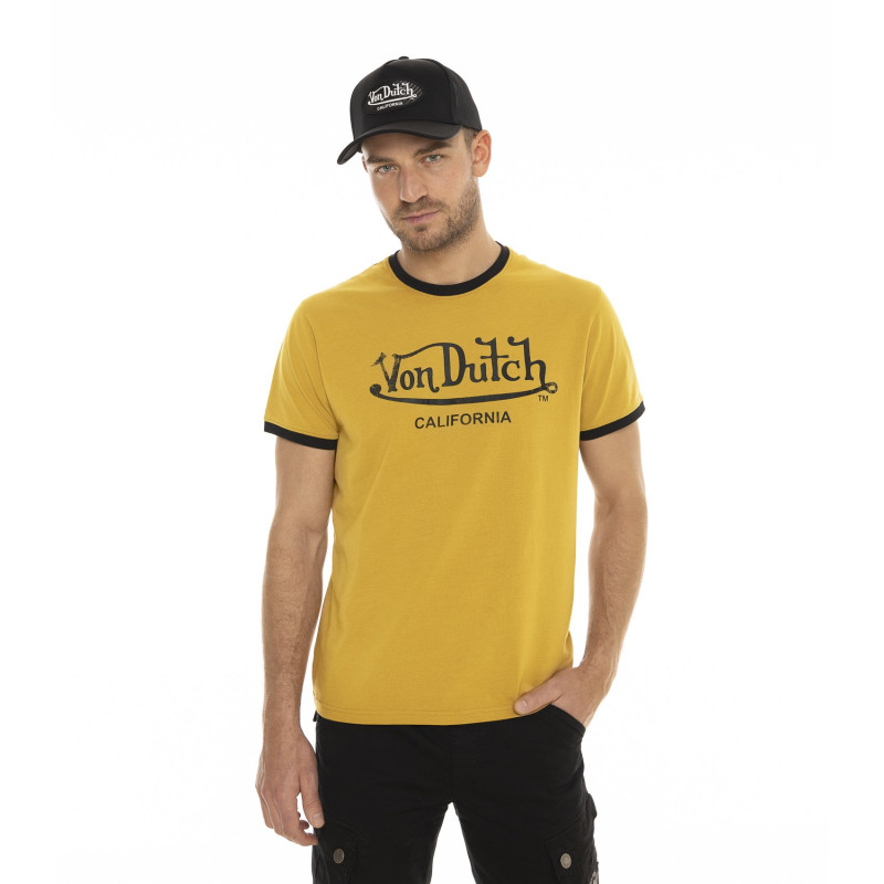 T-shirt homme col rond en coton organic stretch et bord côte Blast