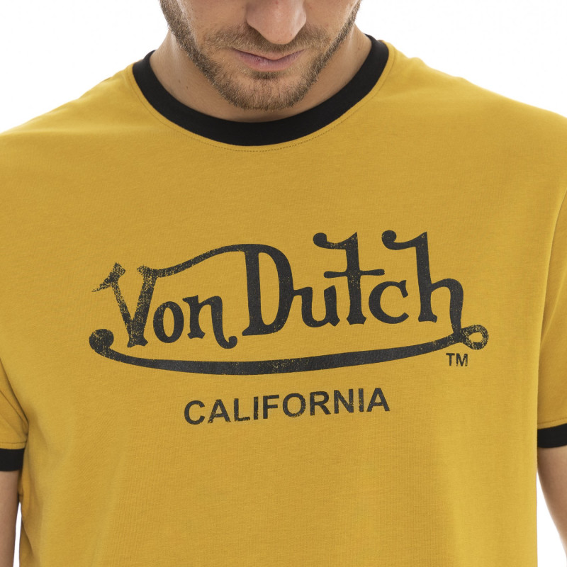 T-shirt homme col rond en coton organic stretch et bord côte Blast