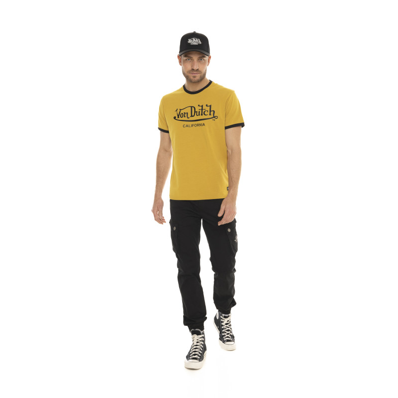 T-shirt homme col rond en coton organic stretch et bord côte Blast