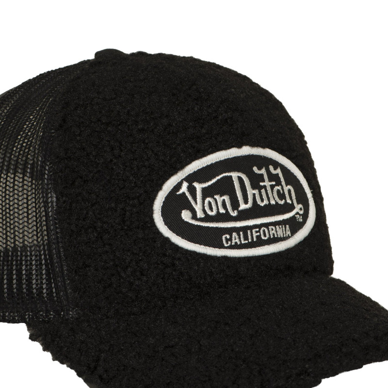 Casquette Vondutch Noire Trucker Snapback en Fausse fourrure SHERPA | Von Dutch