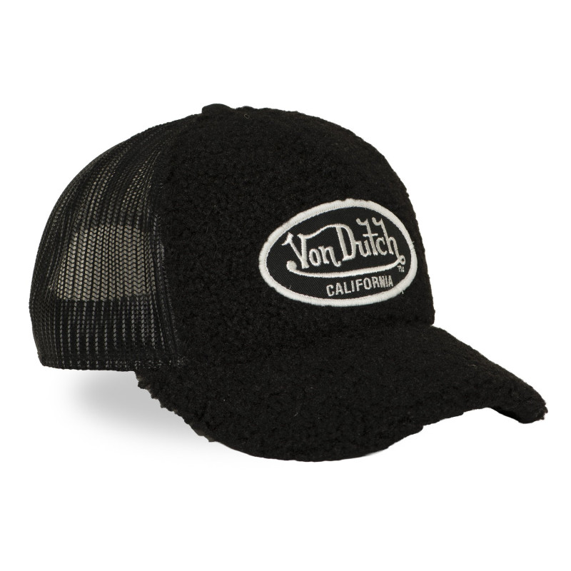 Casquette Vondutch Noire Trucker Snapback en Fausse fourrure SHERPA | Von Dutch