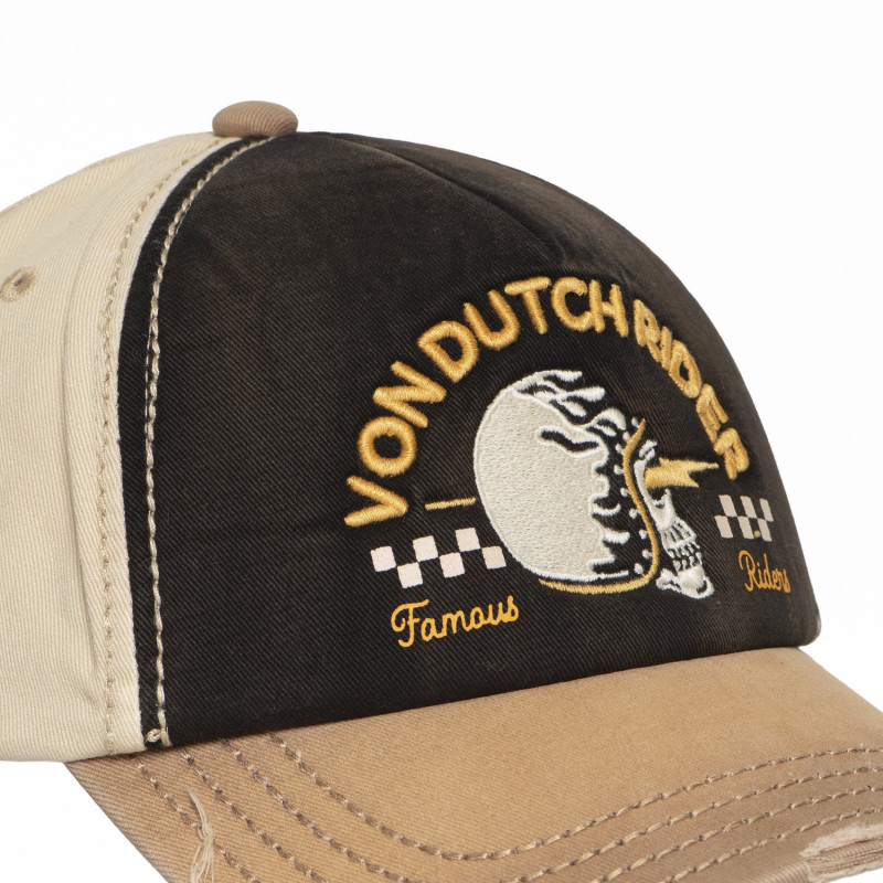 Casquette Vondutch Noire Baseball Snapback effet Usé XAVIER | Von Dutch