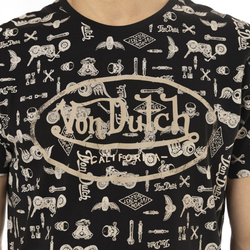 Tee Shirt Noir coupe Regular Col rond AARON | Homme - Vondutch