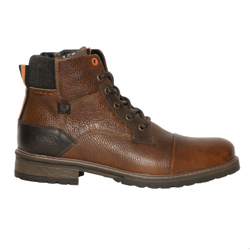Boots Homme en Cuir Marron doublure intérieure textile Vasco - Von Dutch