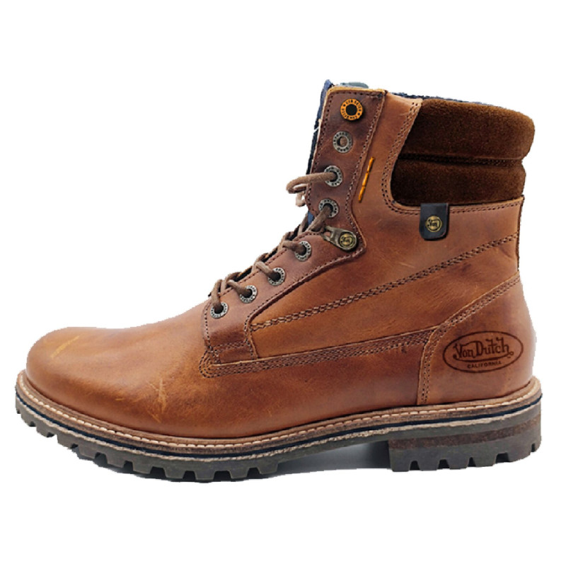 Boots Homme en Cuir Marron doublure intérieure textile Virgyl - Von Dutch